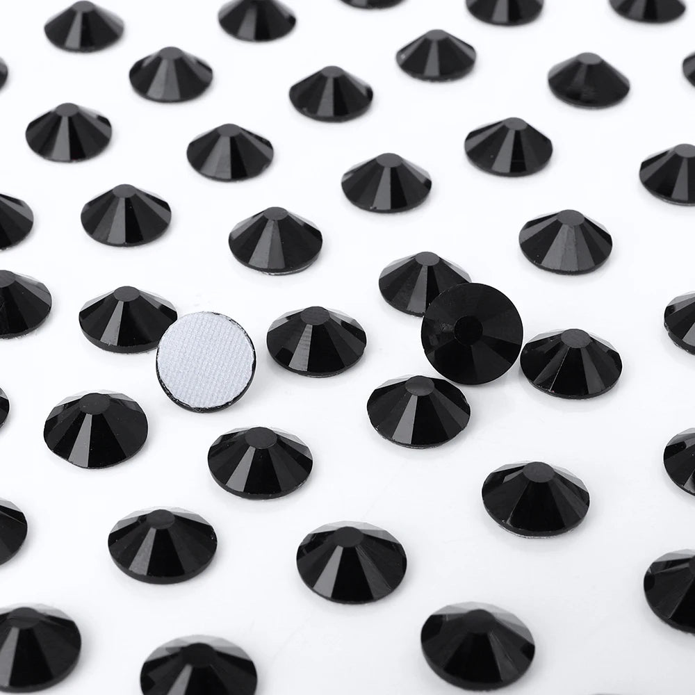 SS6-SS30 Black Glass Hotfix Rhinestones by Yiben