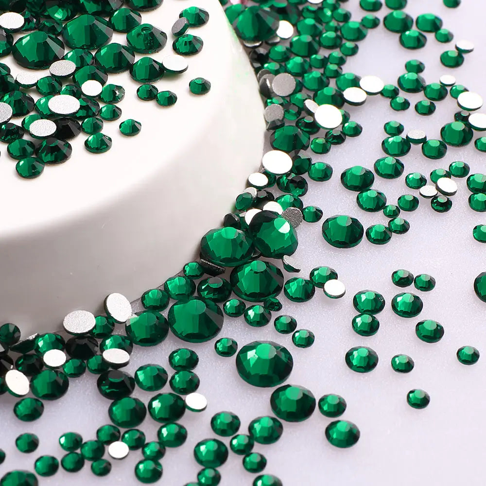 SS3-SS20 Mix Size Gold Flatback Non-Hotfix Rhinestones by Yiben (33 Colors)