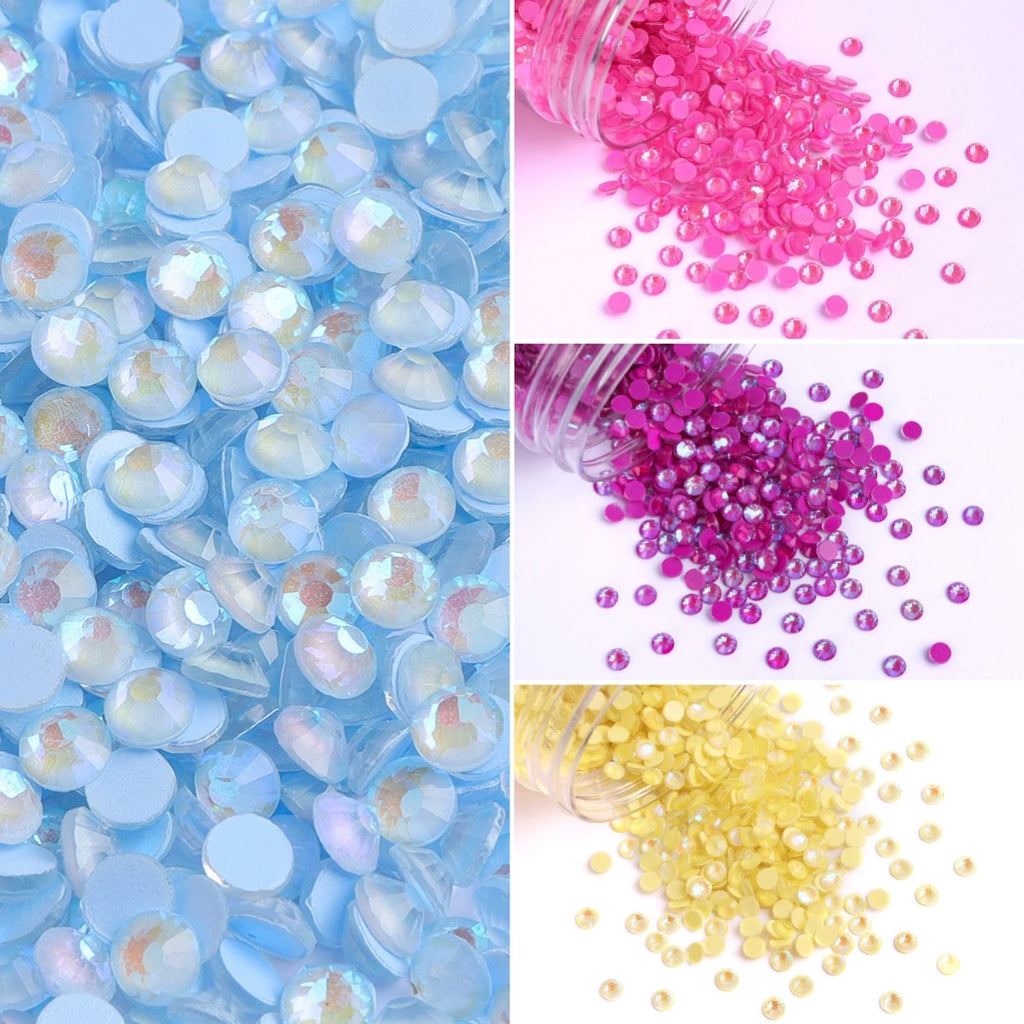 Mocha/Neon Non Hotfix Flatback Glass Rhinestones SS6-SS30 by Yiben