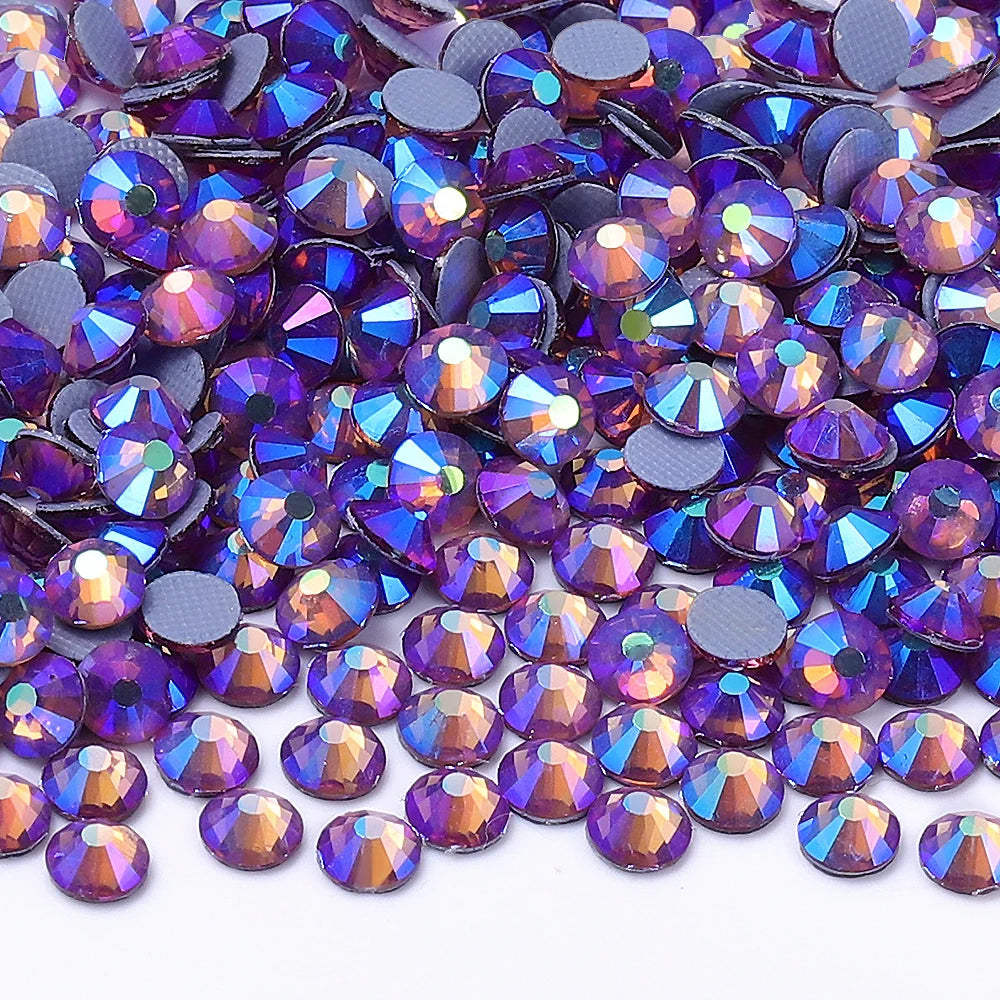 Glass Hotfix Rhinestones AB Series SS6-SS10 (30 Colors) by Yiben