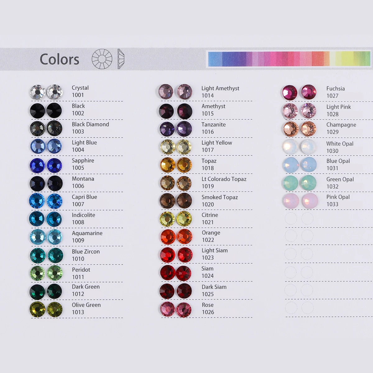 SS3-SS20 Mix Size Gold Flatback Non-Hotfix Rhinestones by Yiben (33 Colors)