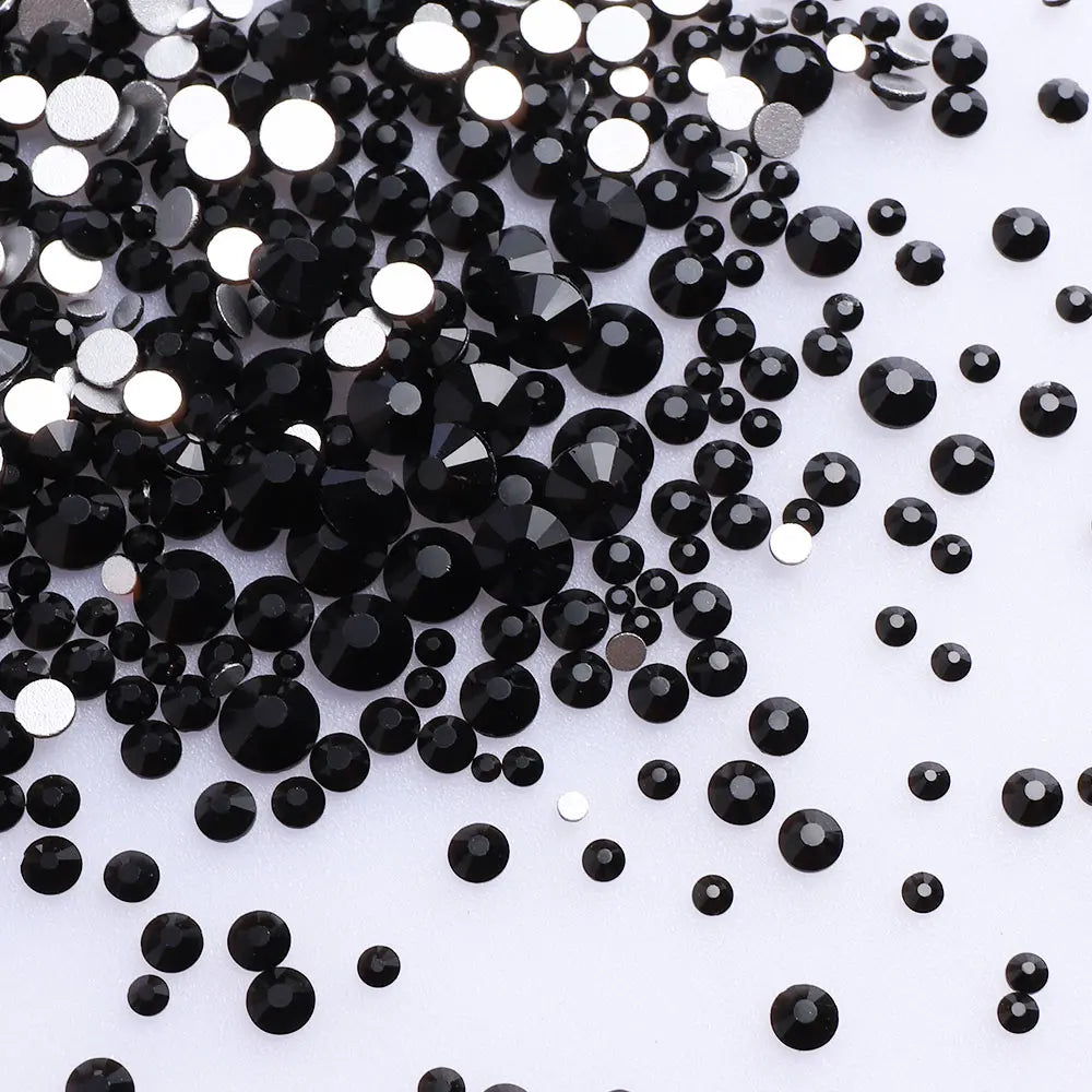 Gold Flatback Non-Hotfix Rhinestones SS3-SS20 Mix Size 33 Colors by Yiben