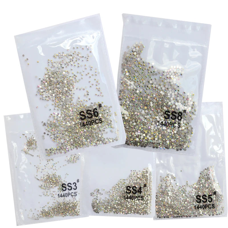 Rectangle Acrylic Rhinestones Sew-On by Yiben (17 Colors, 3 Sizes)