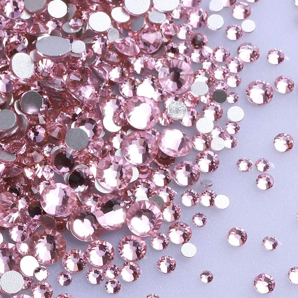 SS3-SS20 Mix Size Gold Flatback Non-Hotfix Rhinestones by Yiben (33 Colors)