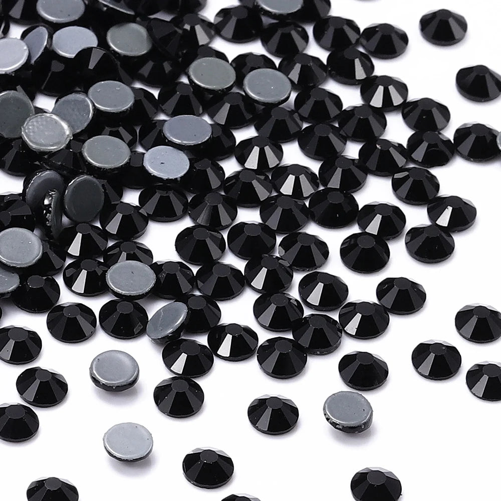 SS6-SS30 Black Glass Hotfix Rhinestones by Yiben
