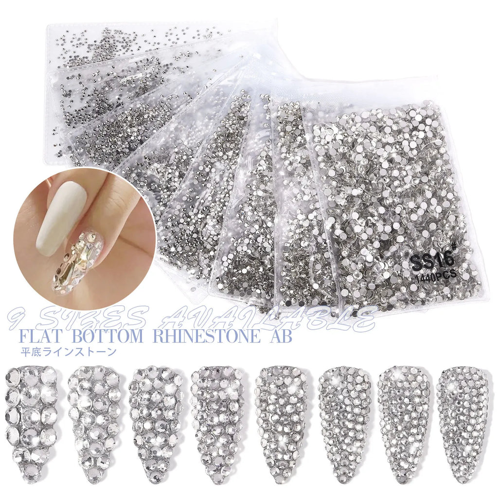 Rectangle Acrylic Rhinestones Sew-On by Yiben (17 Colors, 3 Sizes)