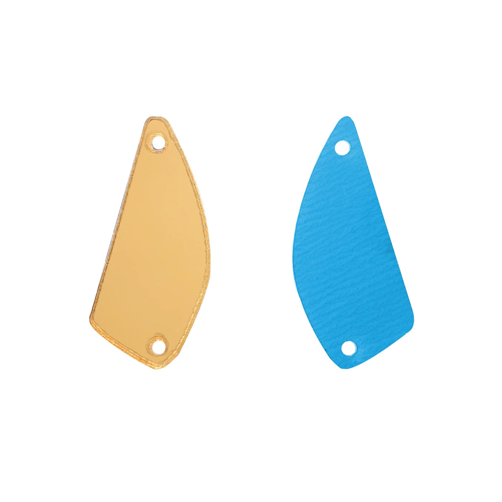 Fan Shaped Acrylic Rhinestones Sew-On by Yiben (17 Colors, 11x25mm)