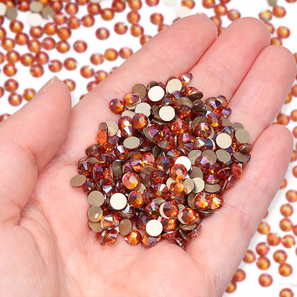 SS3-SS30 Amber Non-Hotfix Flatbase Rhinestones by Yiben