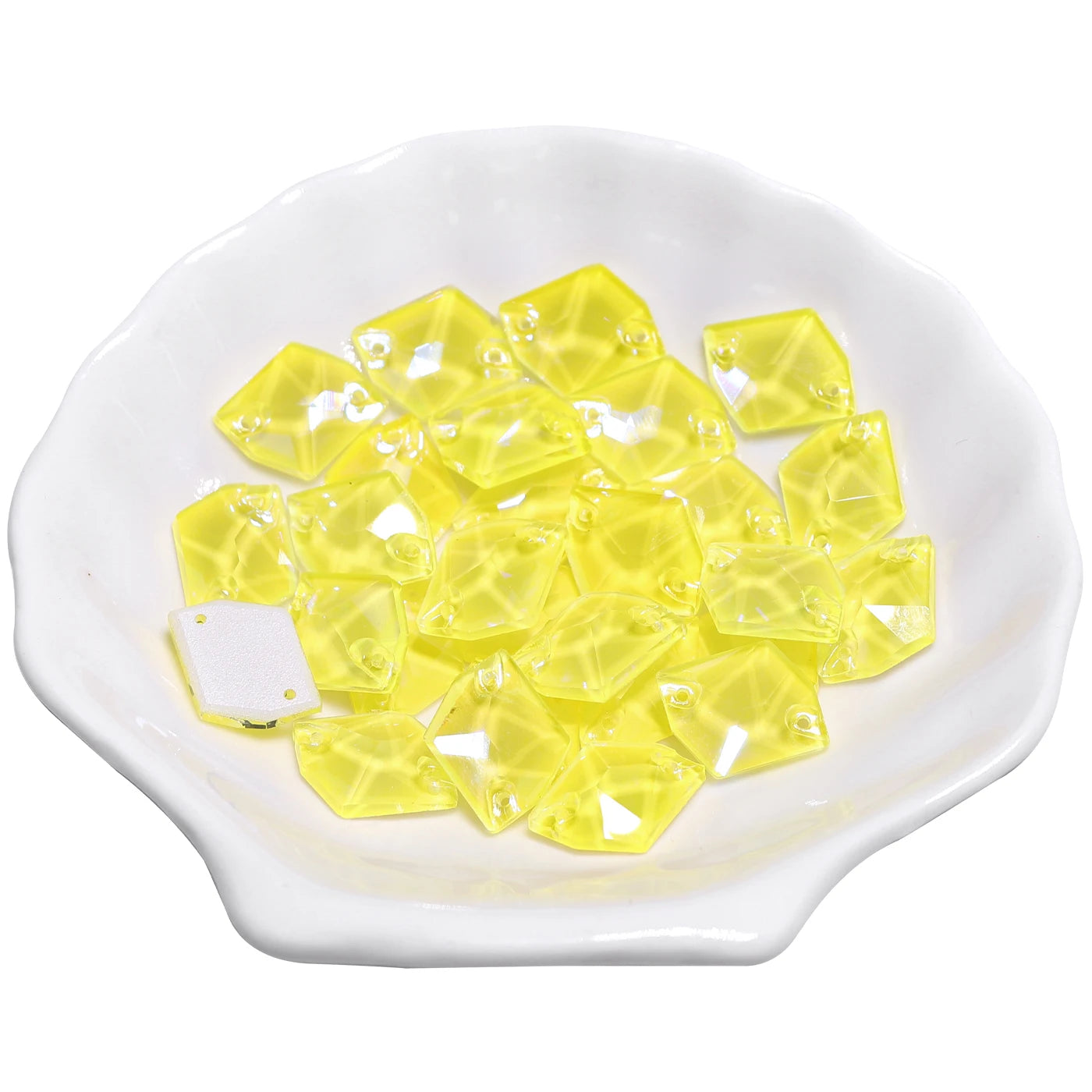 Polygon Glass Sewing Rhinestones Electric Neon Series 15 Colors by Yiben