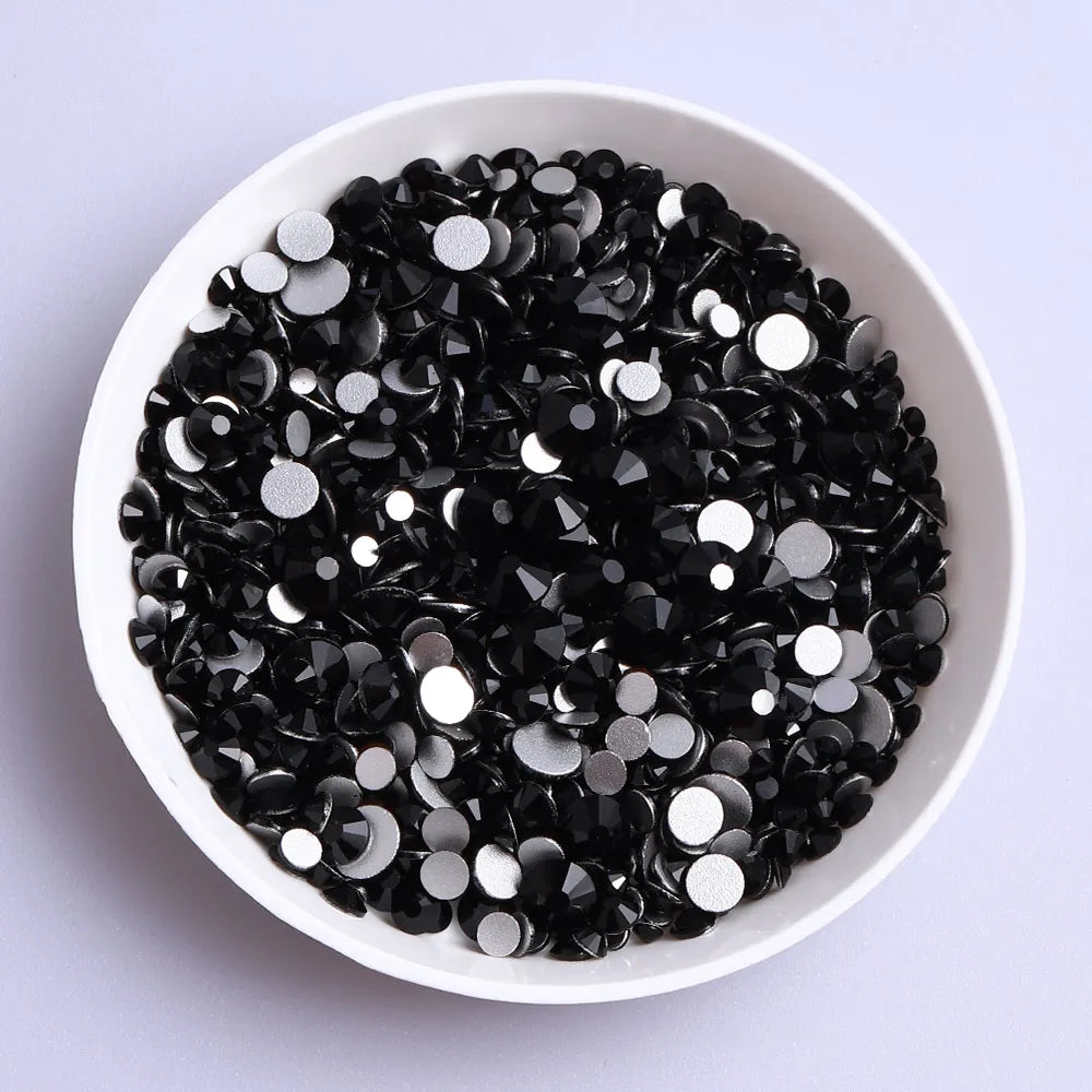 SS3-SS20 Mix Size Gold Flatback Non-Hotfix Rhinestones by Yiben (33 Colors)