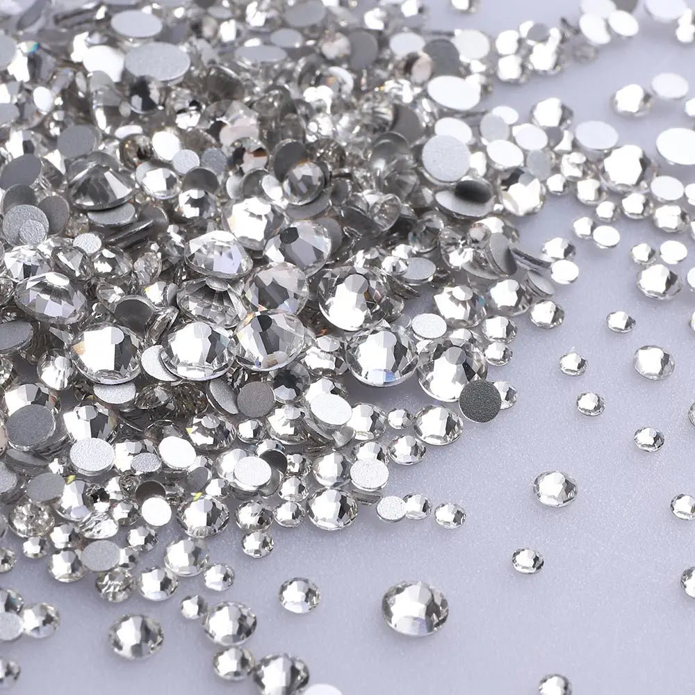 Gold Flatback Non-Hotfix Rhinestones SS3-SS20 Mix Size 33 Colors by Yiben