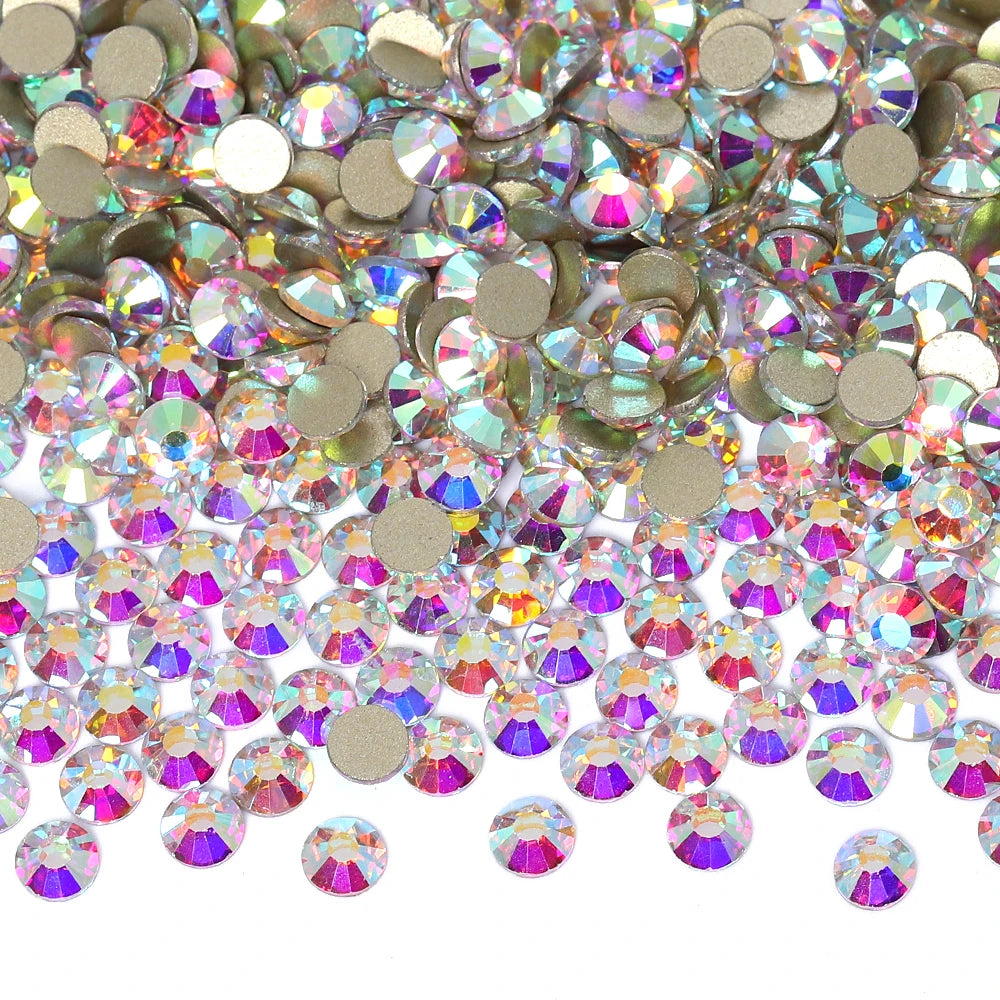 Golden Bottom Glass Non Hotfix Rhinestones SS3-SS30 (8 Colors) by Yiben