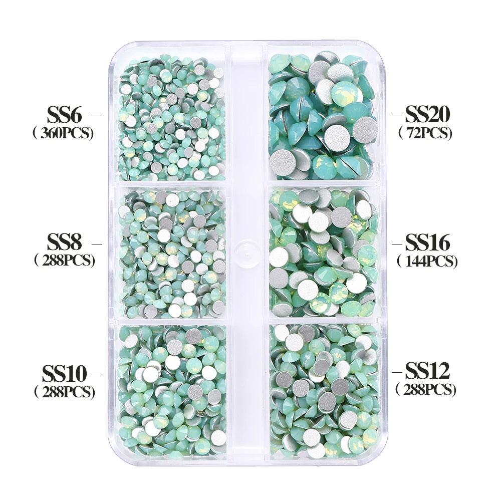 SS6-SS20 Mix Size Boxed Non-Hotfix Rhinestones by Yiben (33 Colors)