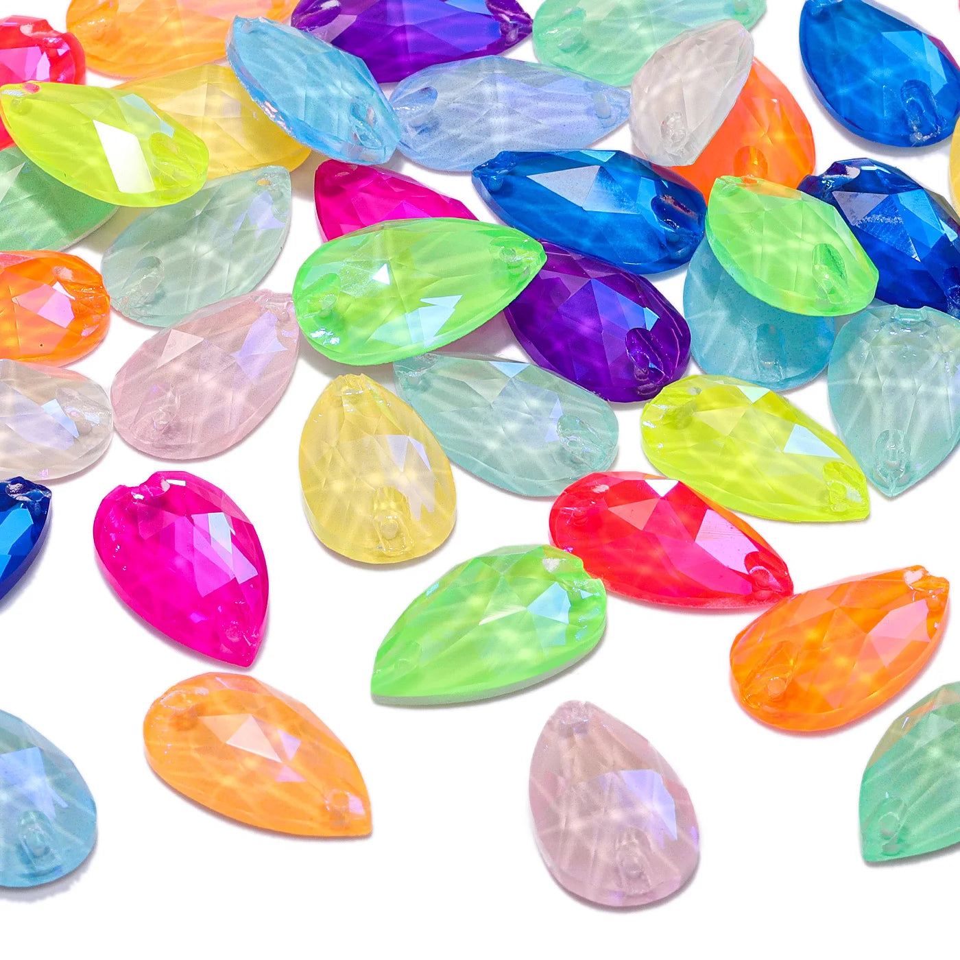 Waterdrop Shaped Neon Series Sewing Rhinestones by Yiben