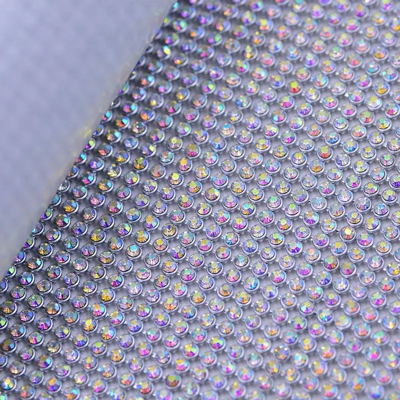 Self-Adhesive Rhinestone Mesh Sheet 45x120cm by Yiben (4 Options)