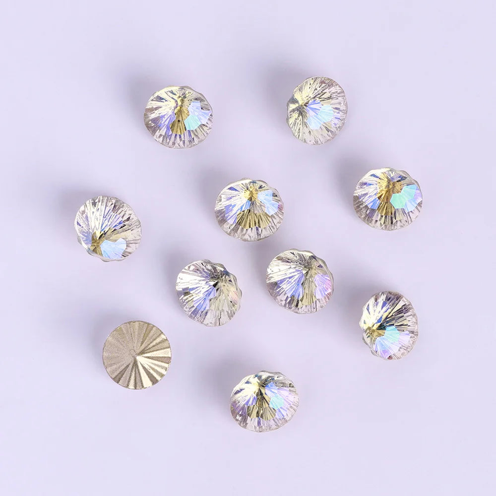 Various Shaped Glass Golden Bottom Crystal Millennium Rhinestones 100Pcs 16 Colors by Yiben