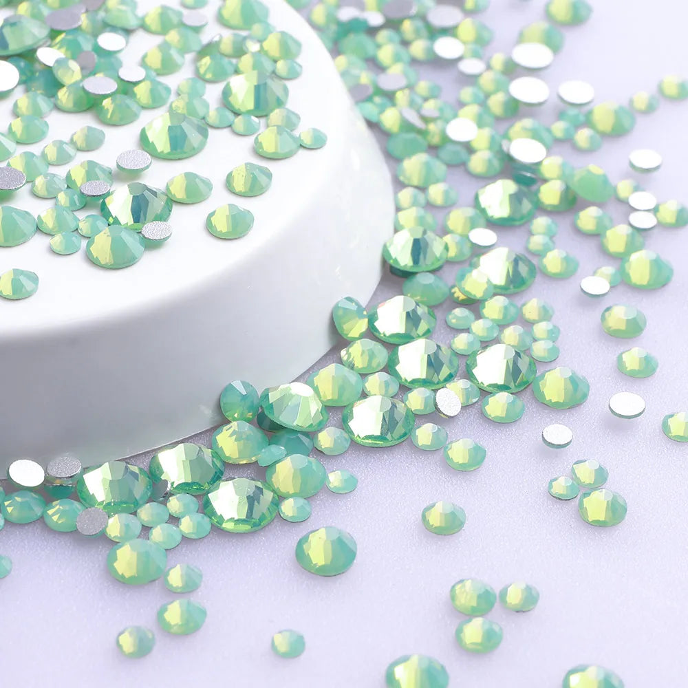 SS3-SS20 Mix Size Gold Flatback Non-Hotfix Rhinestones by Yiben (33 Colors)