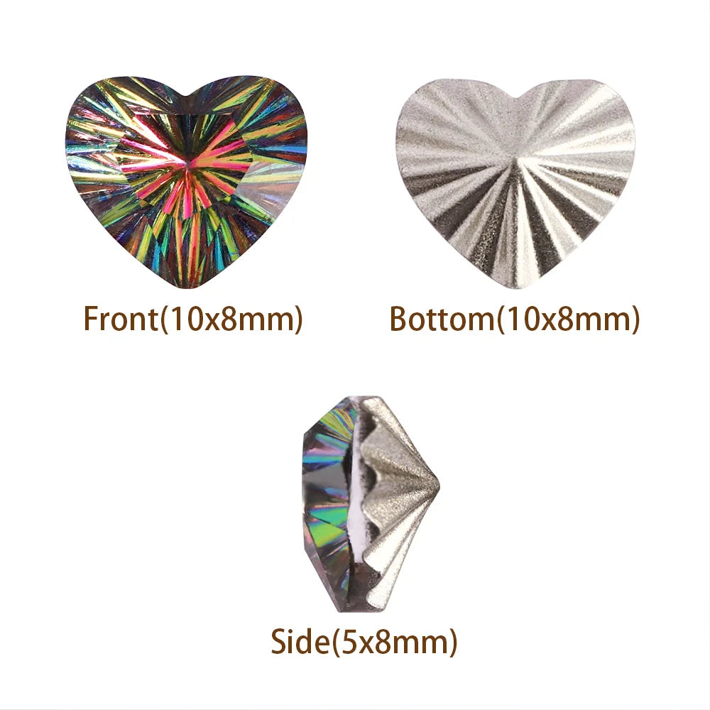 Various Shaped Glass Golden Bottom Crystal Millennium Rhinestones 100Pcs 16 Colors by Yiben