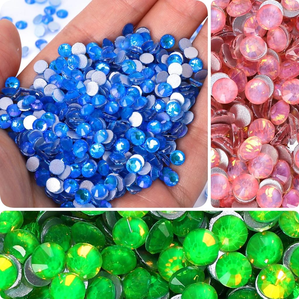 SS6-SS30 Silver Bottom Flashing Series Non-Hotfix Rhinestones by Yiben (12 Colors)