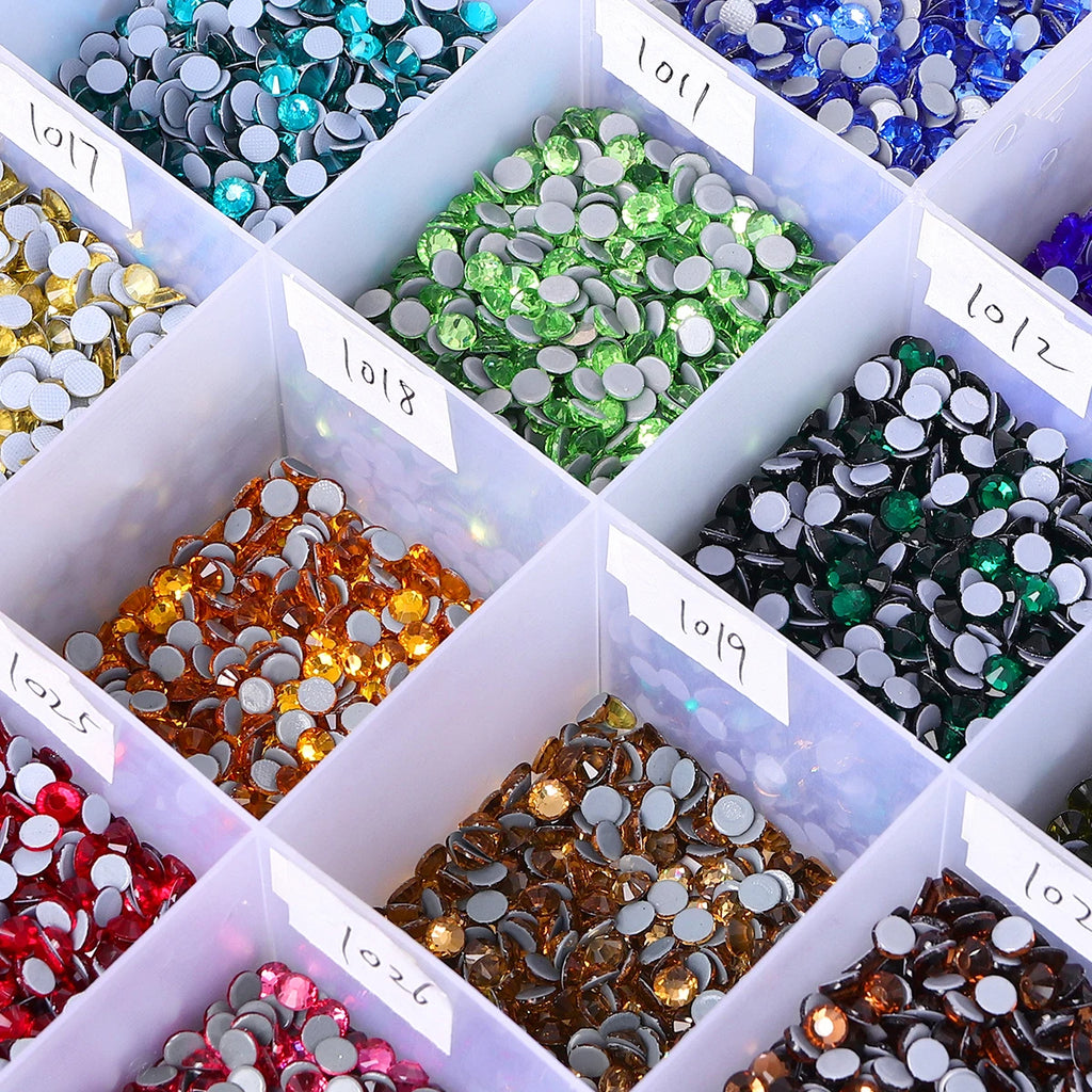 Rectangle Acrylic Rhinestones Sew-On by Yiben (17 Colors, 3 Sizes)