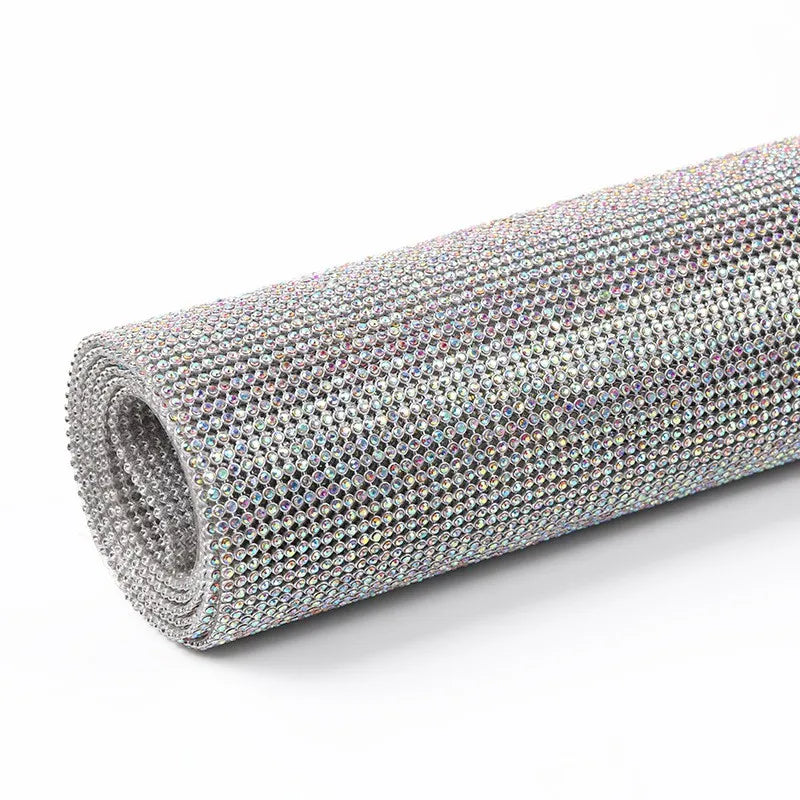 Diamond Aluminum Mesh Hot Melt Rhinestone 45cm x 120cm by Yiben