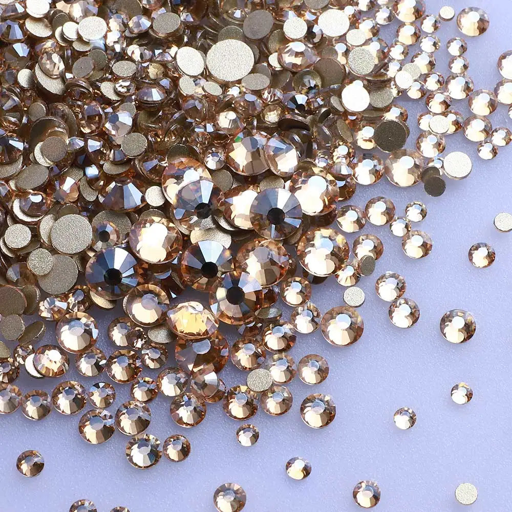 Mixed Sizes Glass Flatback Rhinestones 1440Pcs Multi Color Non Hotfix by Yiben