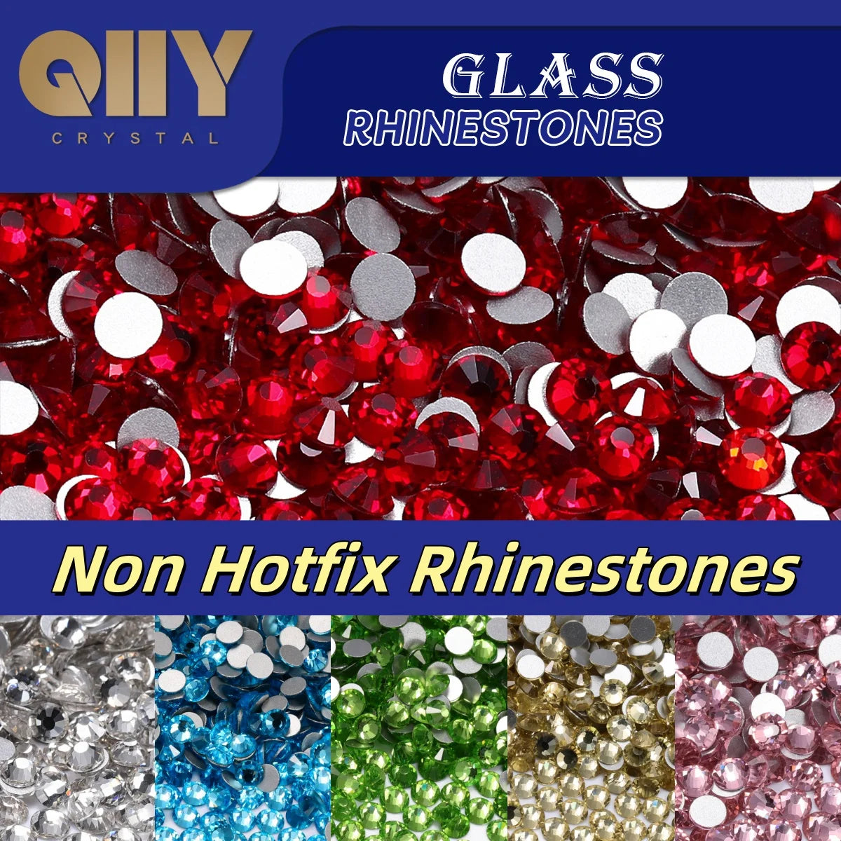 Premium Non Hotfix Silver Bottom Rhinestones (SS20-SS30) - High Quality Glass Crystal by Yiben