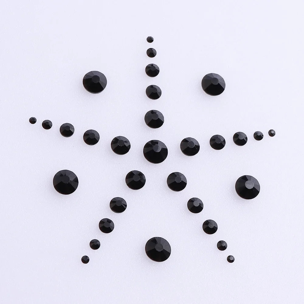 SS3-SS20 Mix Size Gold Flatback Non-Hotfix Rhinestones by Yiben (33 Colors)
