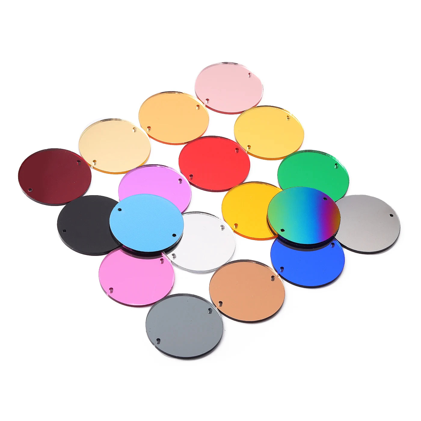 Round Flatbase Mirror Sewing Rhinestones 50Pcs Acrylic Sew On Stones by Yiben