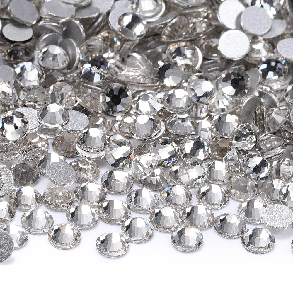 White Clear Glass Rhinestones SS3-SS60 All Sizes Non Hotfix Crystal by Yiben