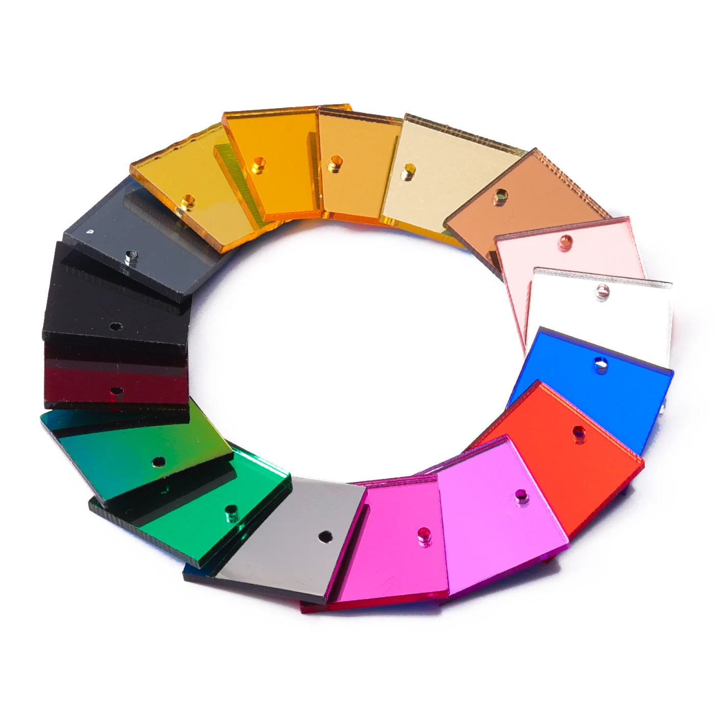 Square Acrylic Flatback Mirror Sewing Rhinestones 50Pcs (17 Colors) by Yiben