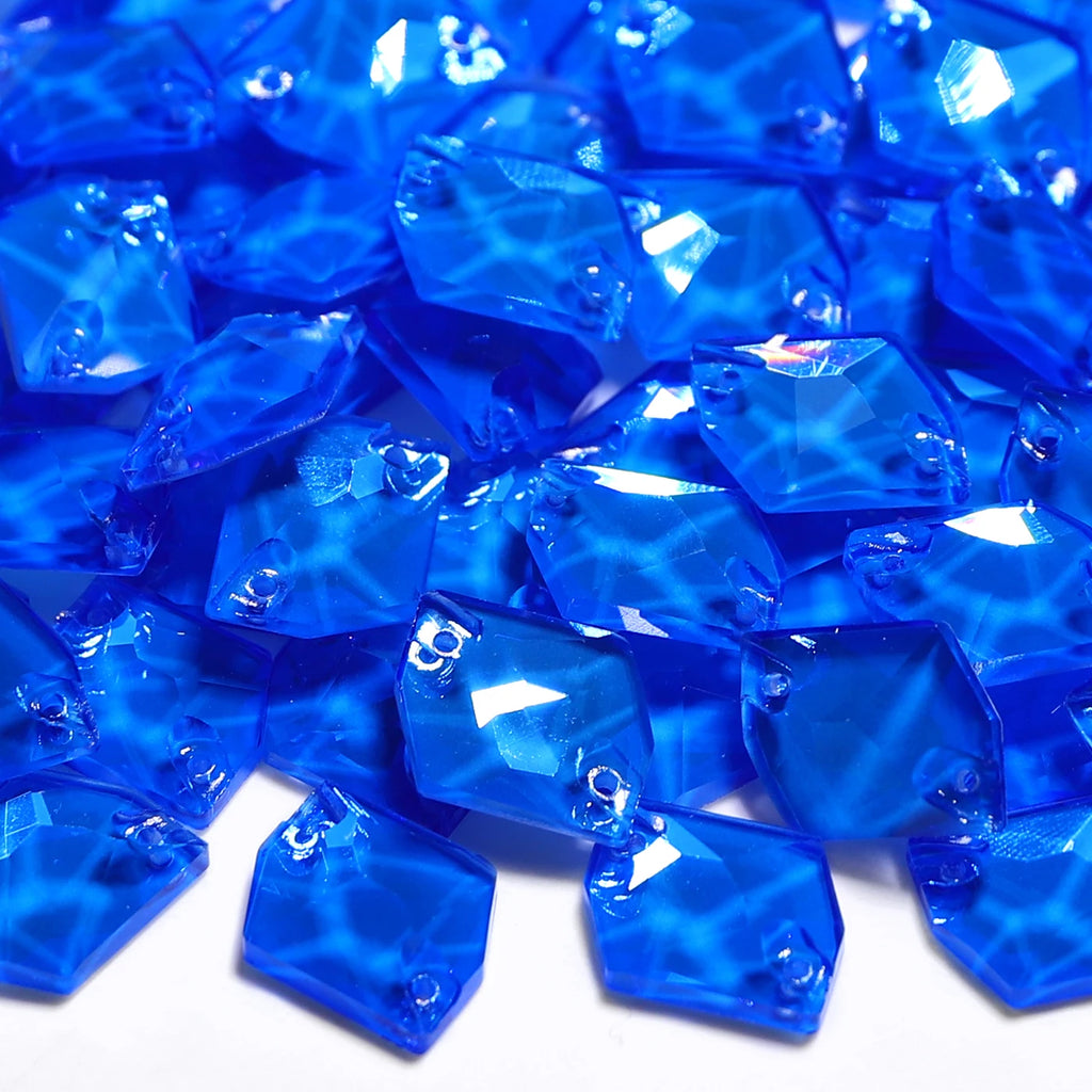 Polygon Glass Sewing Rhinestones Electric Neon Series 15 Colors by Yiben