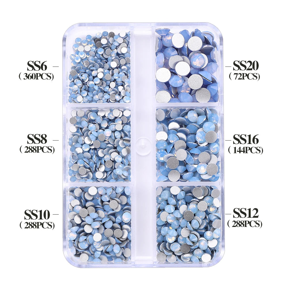 SS6-SS20 Mix Size Boxed Non-Hotfix Rhinestones by Yiben (33 Colors)