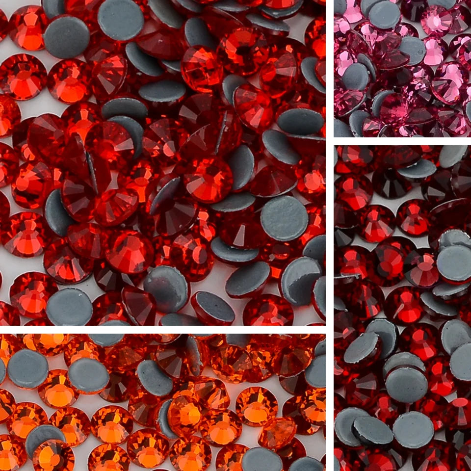 Red Series Glass Hotfix Rhinestones SS6-SS30 (12 Colors) by Yiben