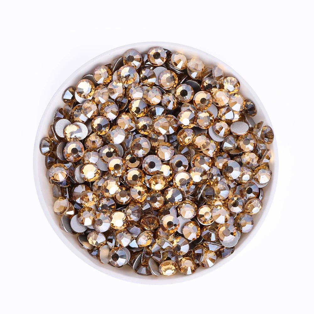 SS3-SS50 Golden Shadow Glass Non Hotfix Rhinestone by Yiben (13 Sizes)