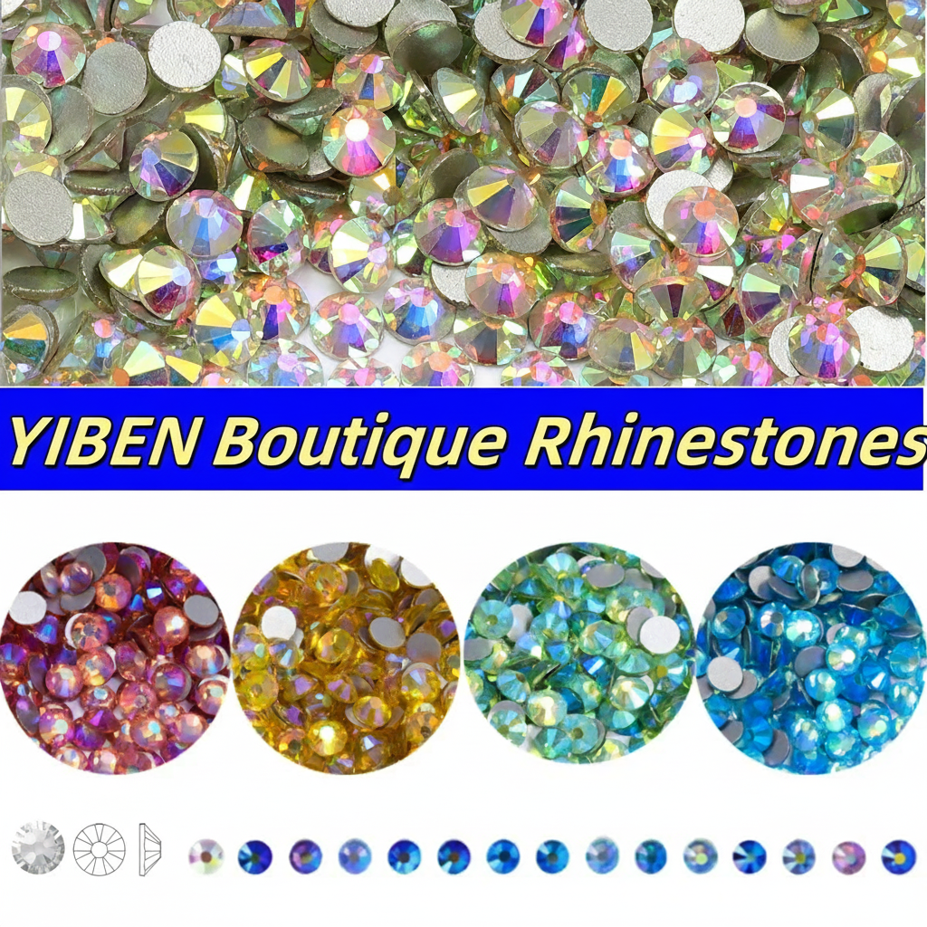 AB series boutique glass rhinestones with YIBEN branding