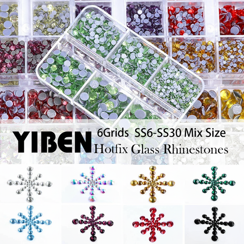 YIBEN 6Grids Hotfix Rhinestones